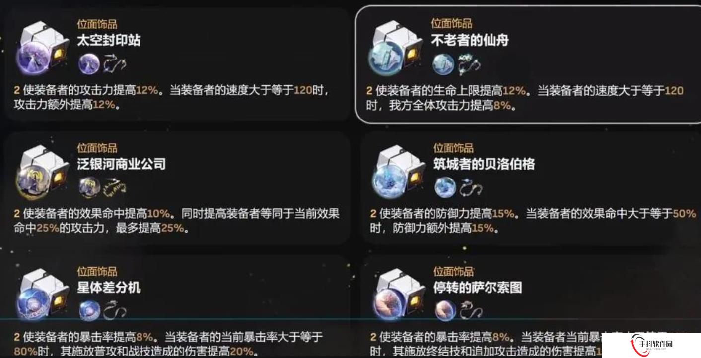 崩坏星穹铁道辅助用什么位面饰品